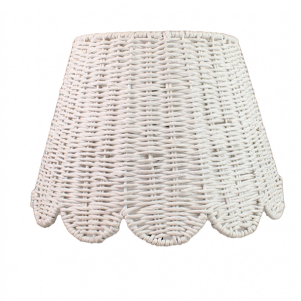 Scalloped Lampshade in White Twisted Rope - The Well Appointed House