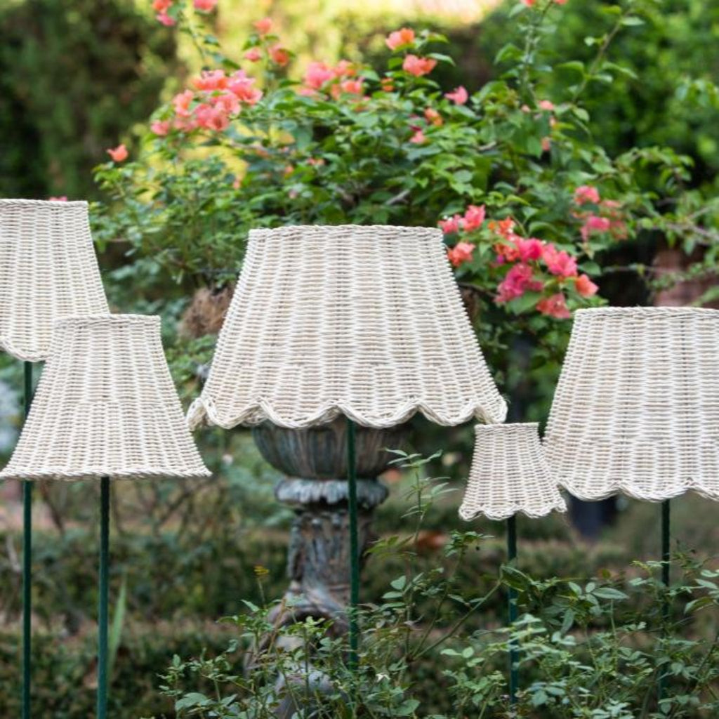 Scalloped Lampshade in White Twisted Rope - The Well Appointed House