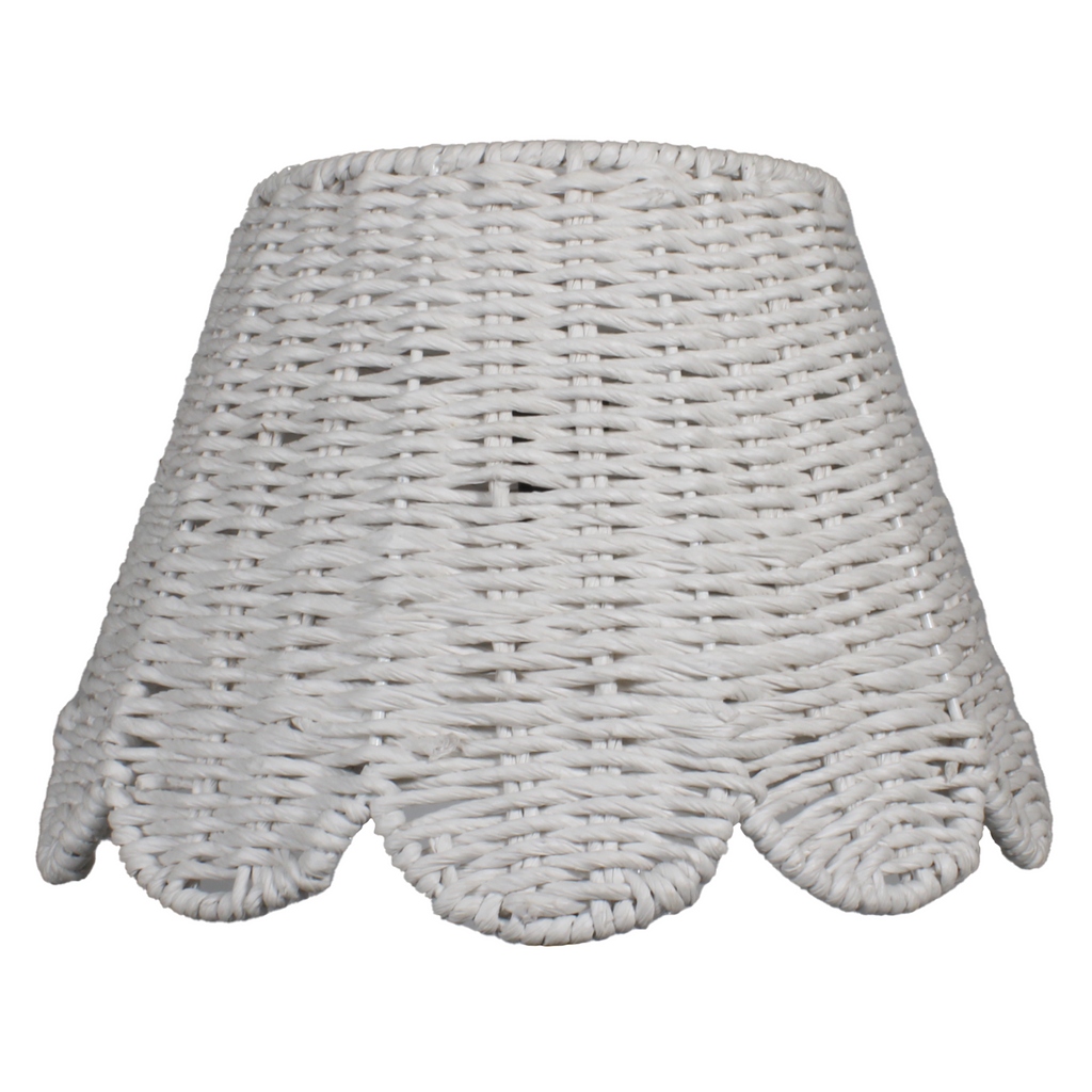 Scalloped Lampshade in White Twisted Rope - The Well Appointed House