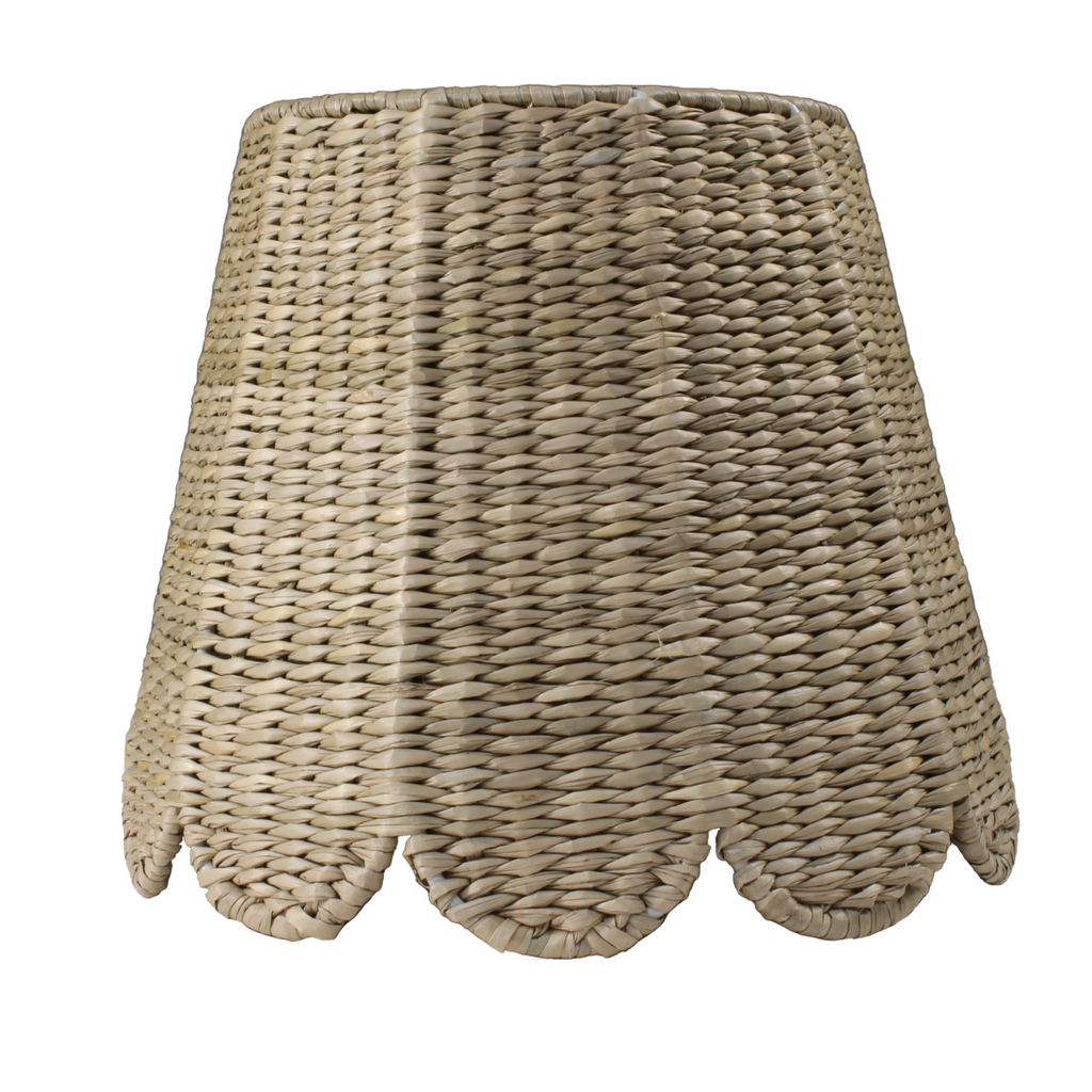 Scalloped Seagrass Lampshade for Cordless Lamps - The Well Appointed House