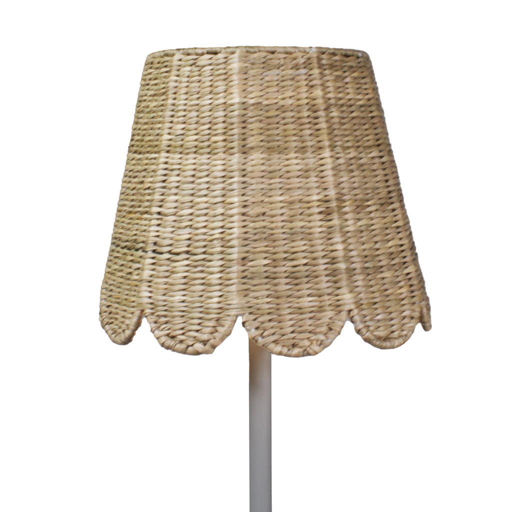 Scalloped Seagrass Lampshade for Cordless Lamps - The Well Appointed House