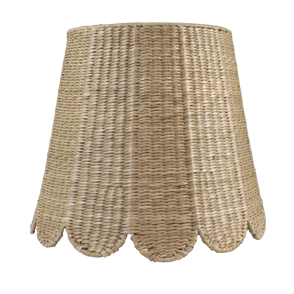 Scalloped Seagrass Lampshade for Cordless Lamps - The Well Appointed House