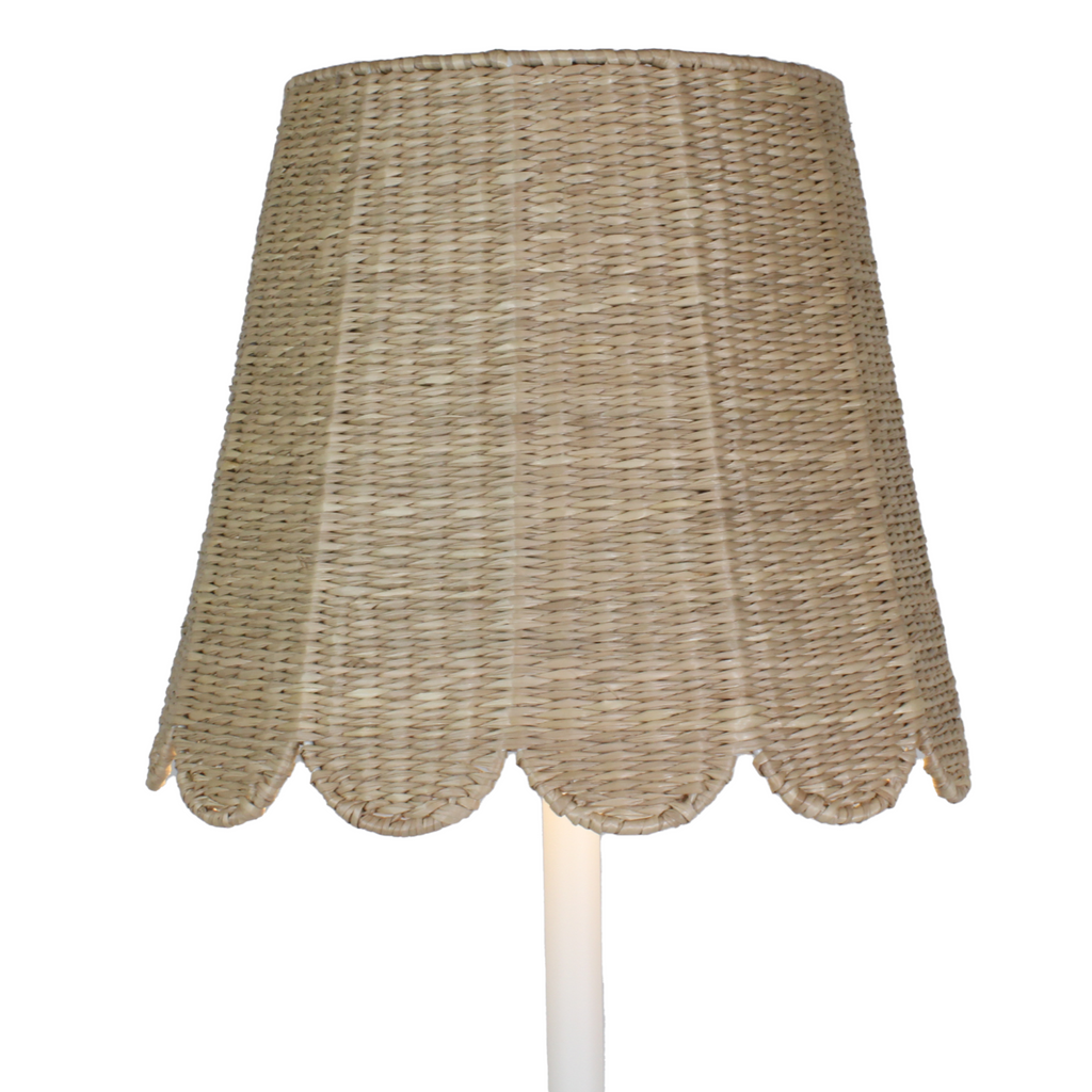 Scalloped Seagrass Lampshade for Cordless Lamps - The Well Appointed House