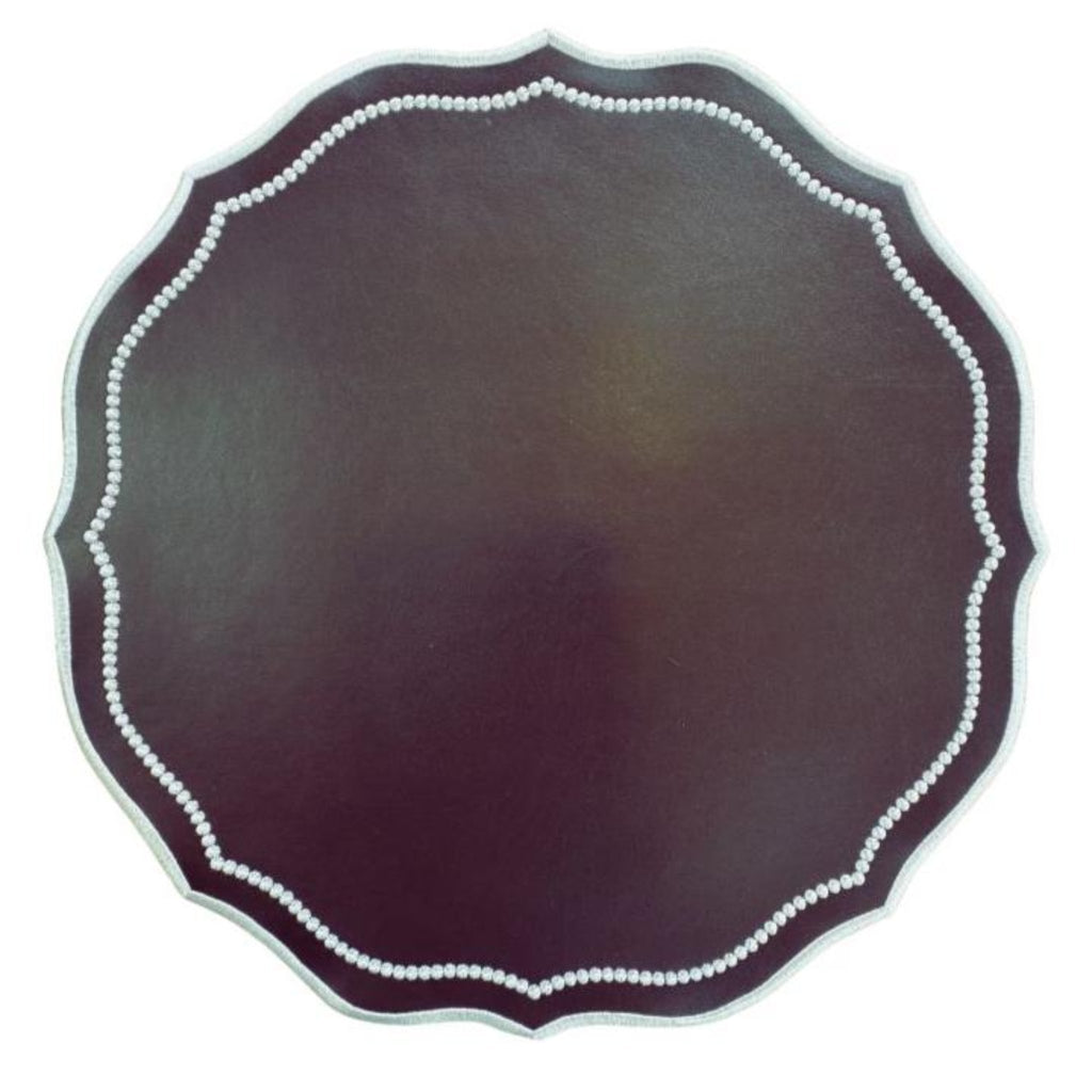 Sloane Placemat With Dotted Border in Dark Brown, Set of 4 - The Well Appointed House