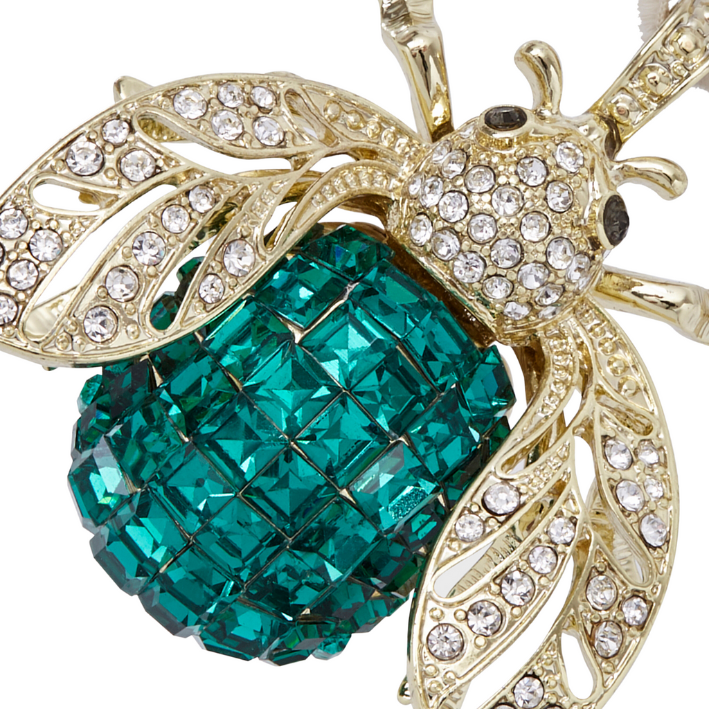 Sparkle Bee Hanging Ornament, Emerald - The Well Appointed House