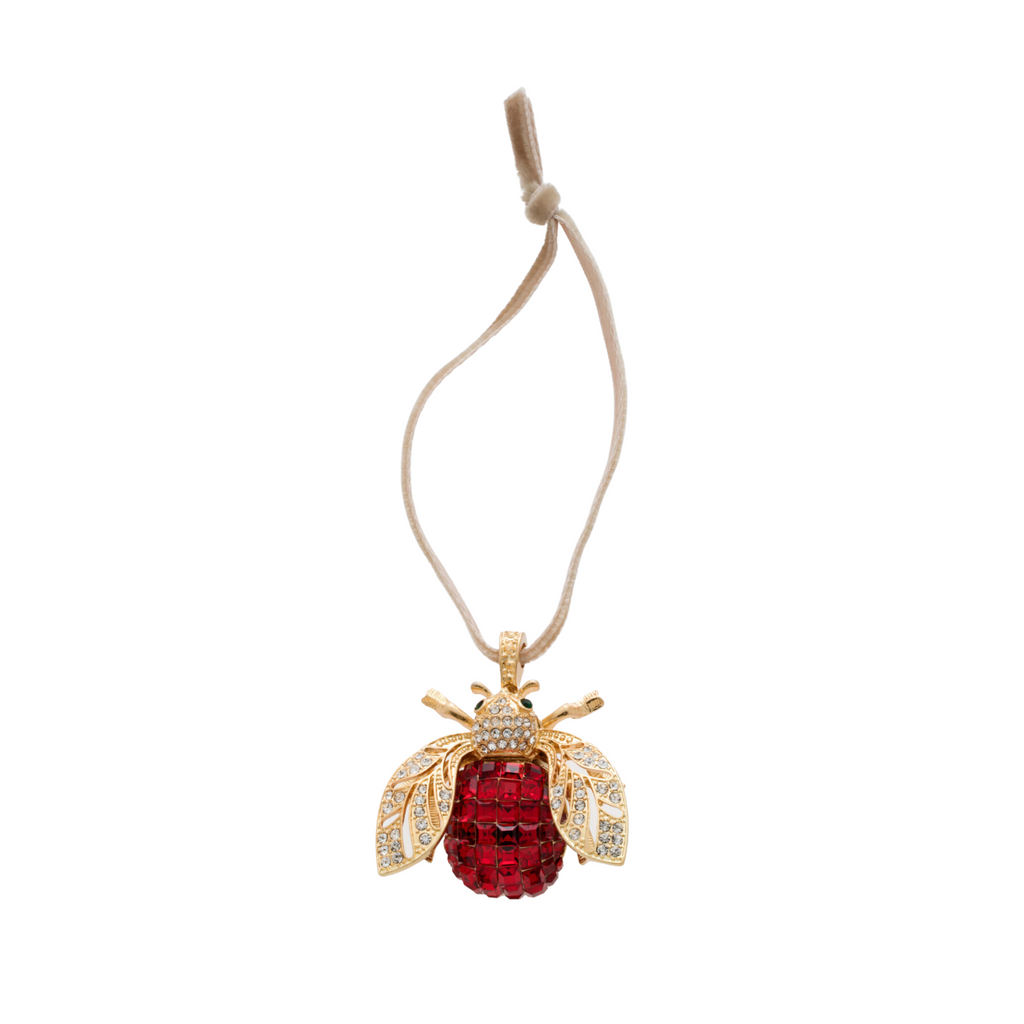 Sparkle Bee Hanging Ornament, Ruby - The Well Appointed House