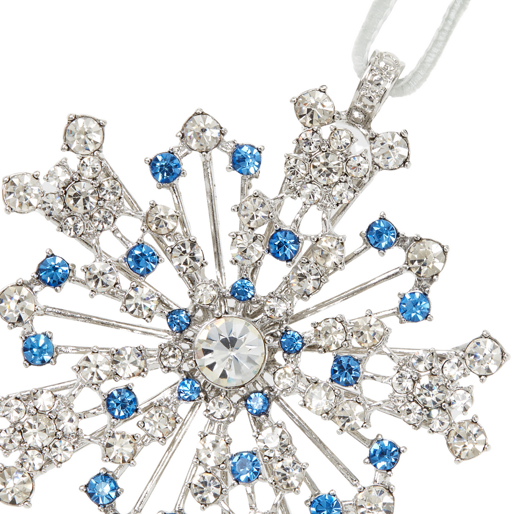 Sparkle Snowflake Ornament, Sapphire - The Well Appointed House