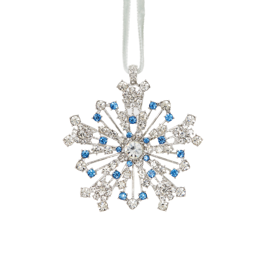 Sparkle Snowflake Ornament, Sapphire - The Well Appointed House