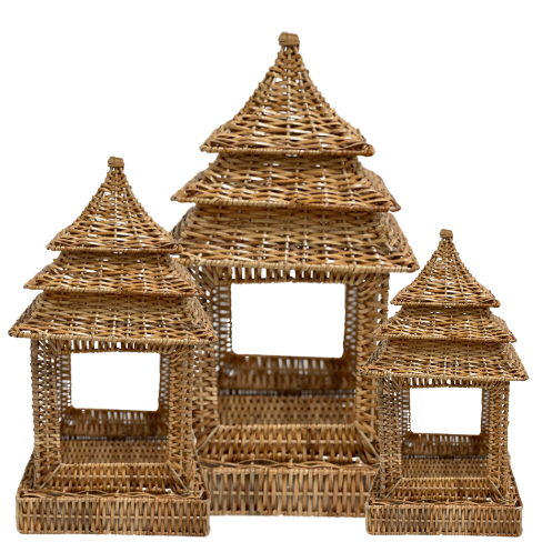 Square Wicker Pagoda - The Well Appointed House