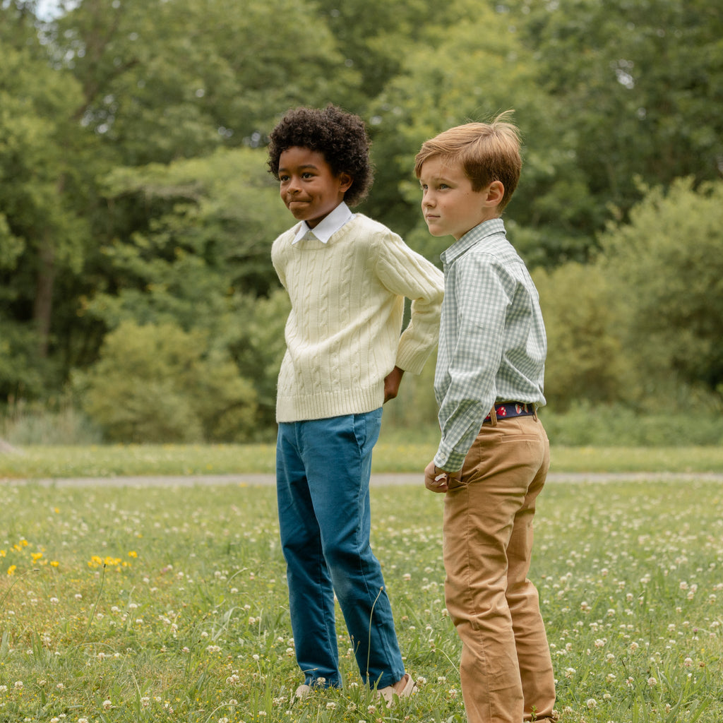 Bradford Trousers in Boathouse Blue Corduroy- The Well Appointed House