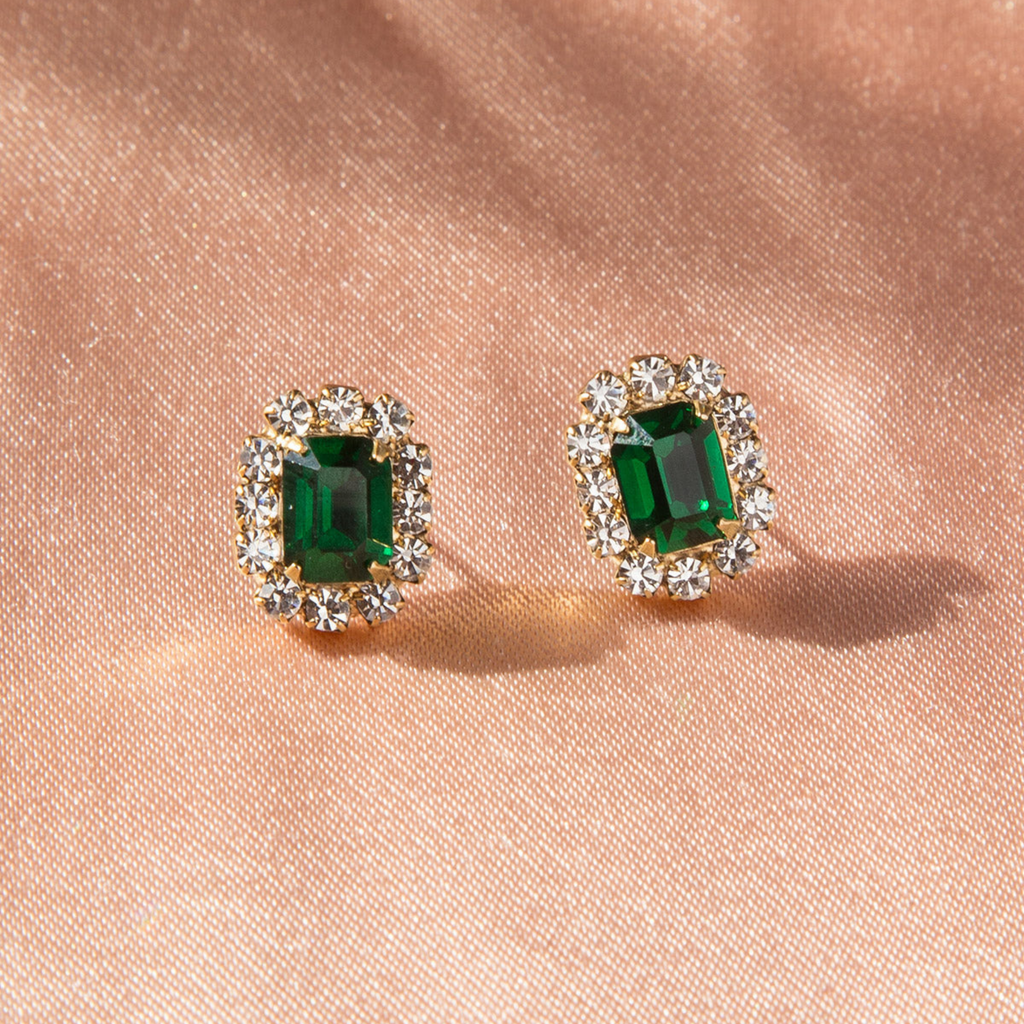 Tati Studs in Emerald - The Well Appointed House