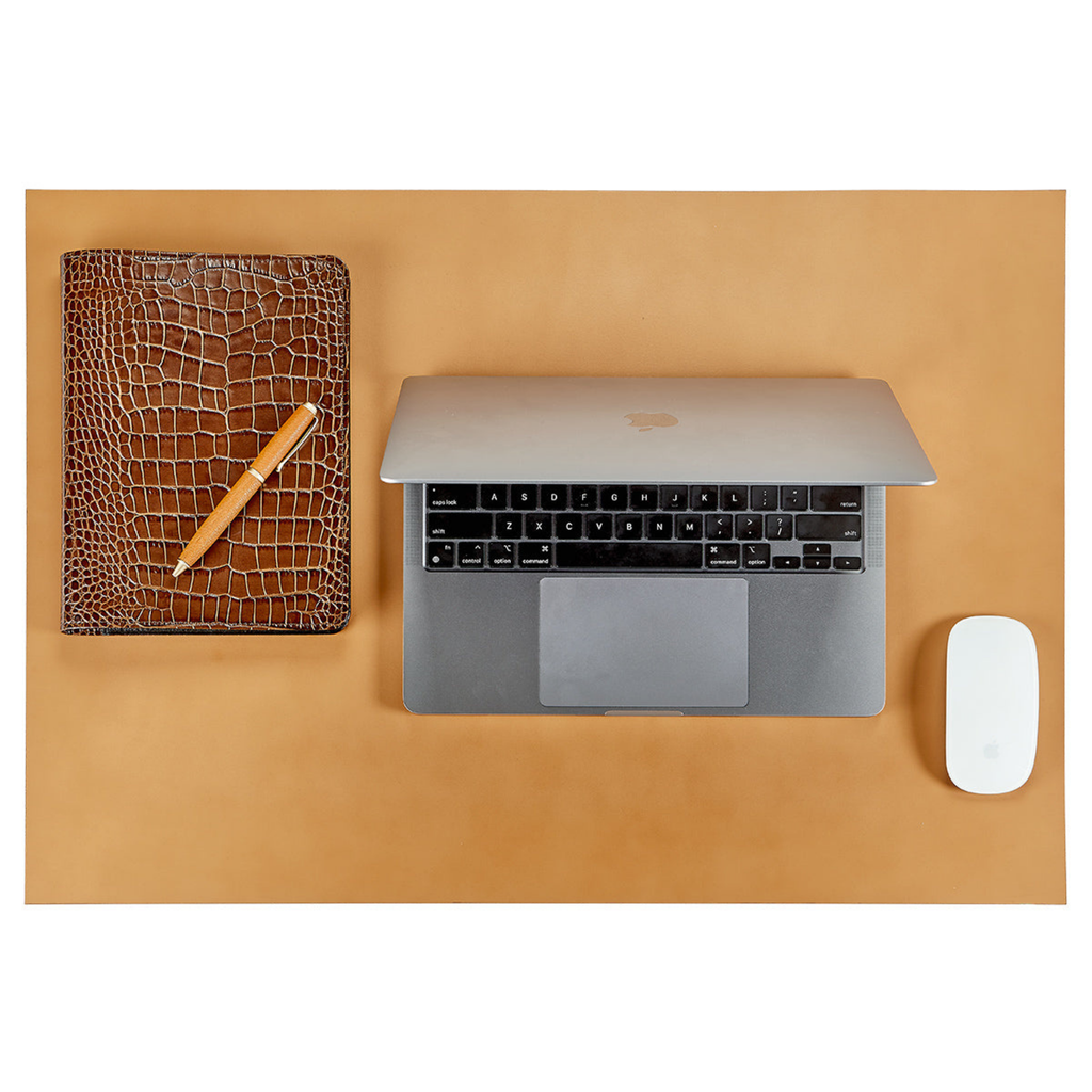 Personalize Italian Leather Double Sided Desk Blotter - The Well Appointed House