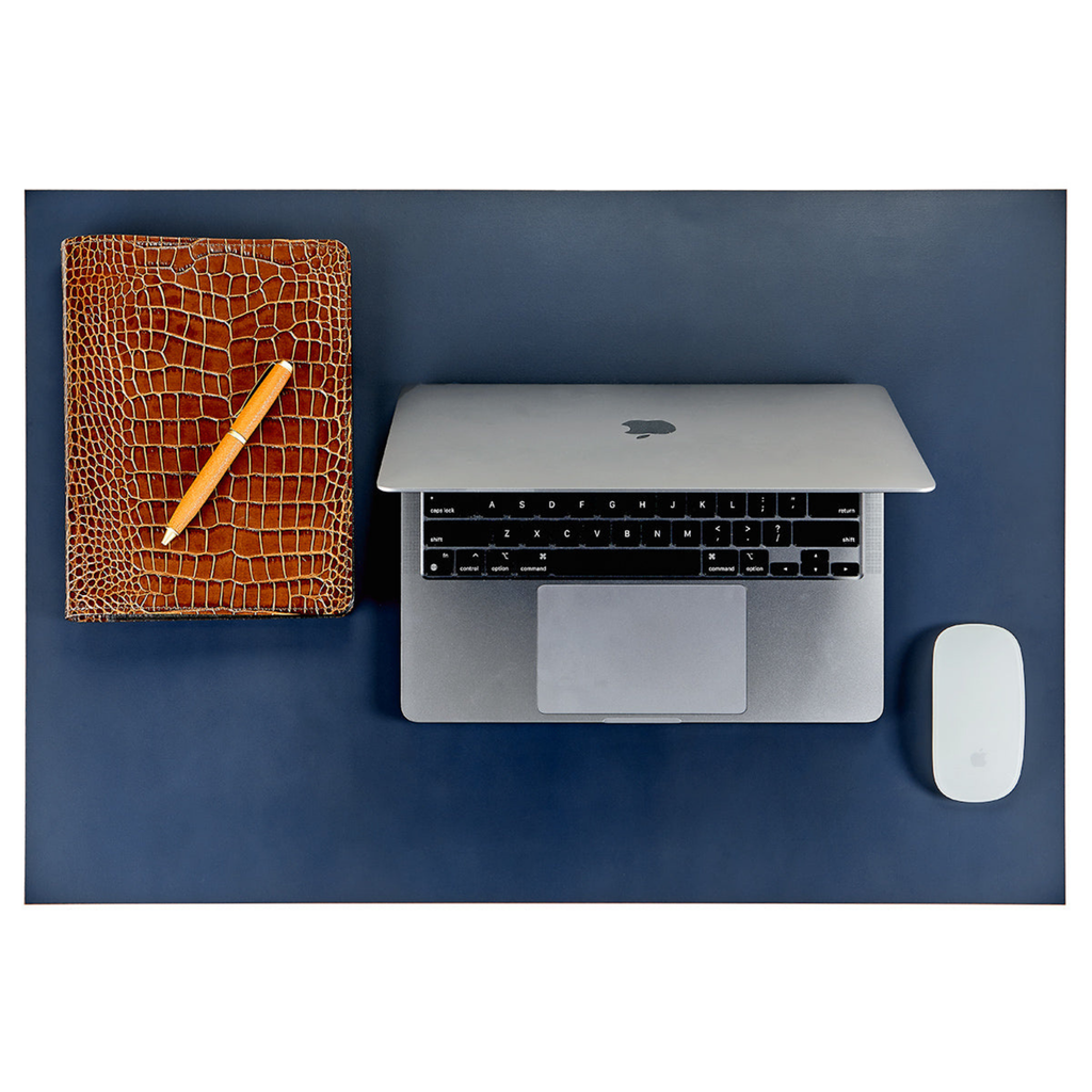 Personalize Italian Leather Double Sided Desk Blotter - The Well Appointed House