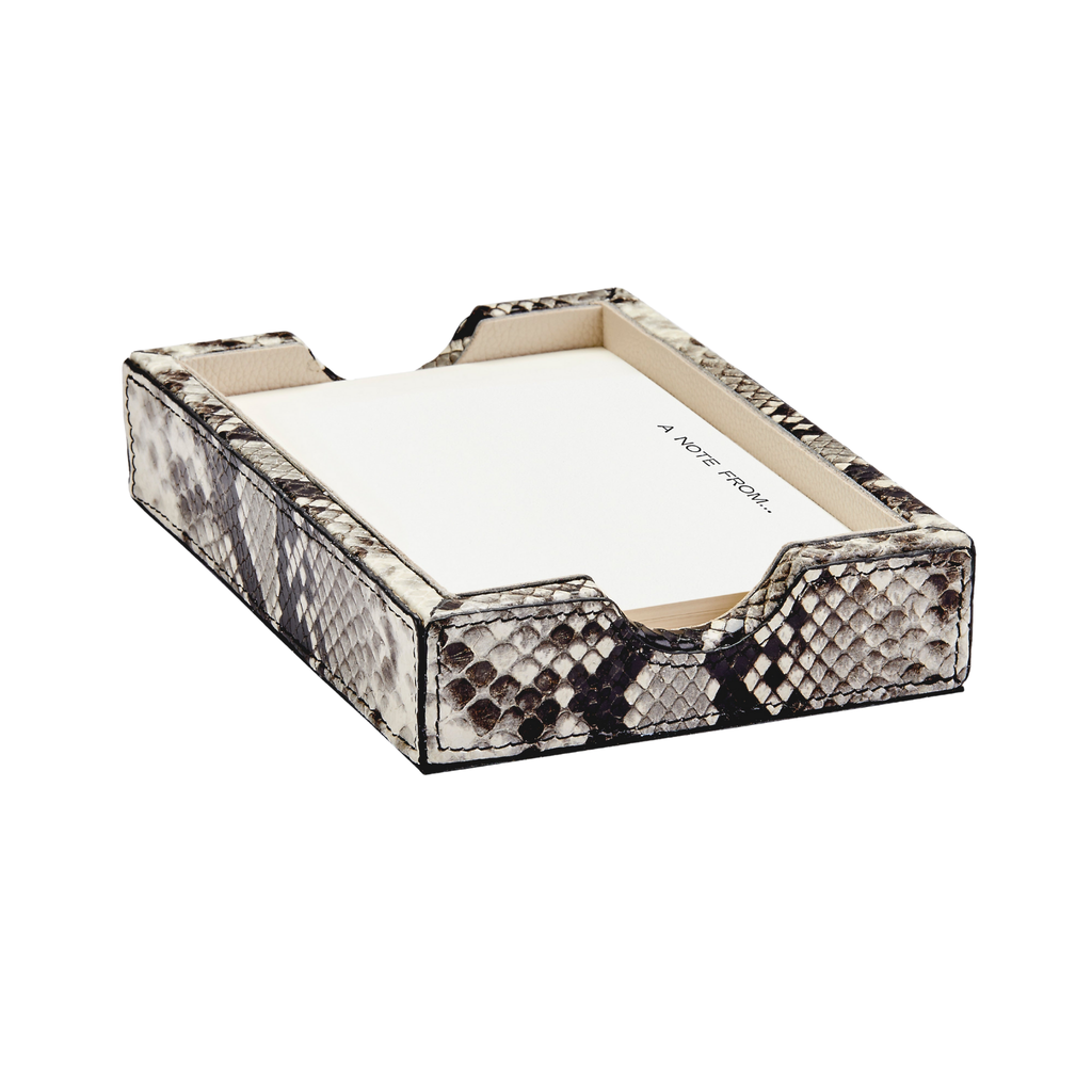 Embossed Python Leather Memo Tray - The Well Appointed House