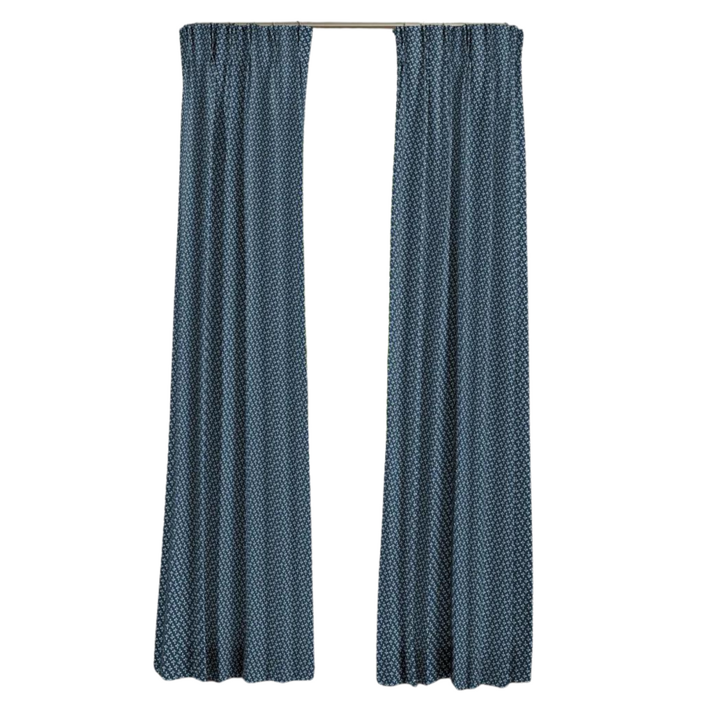 Aldara Navy 3 Finger Pinch Pleat Custom Drapery Panel - The Well Appointed House