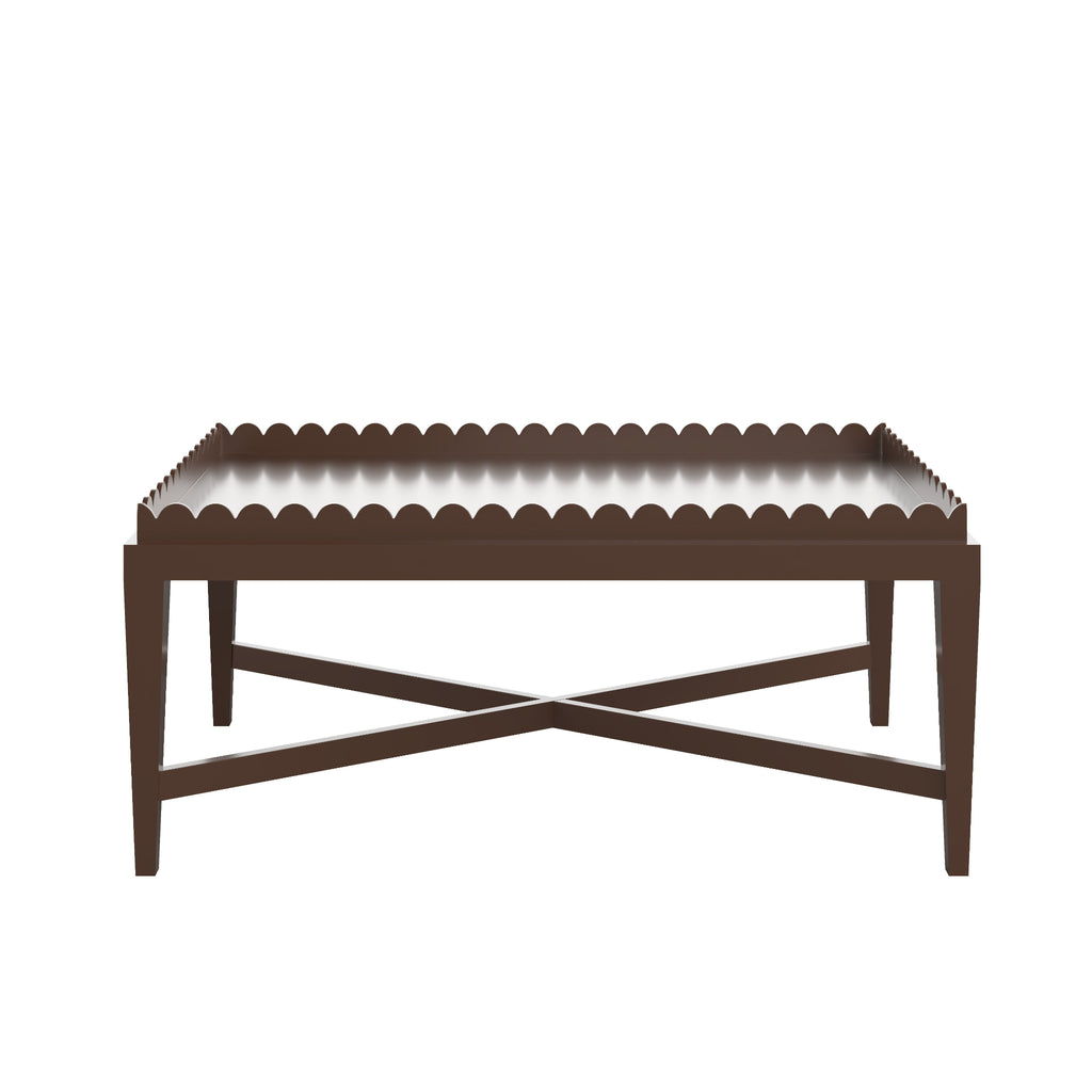 Custom Painted Scalloped Edge Coffee Table - The Well Appointed House