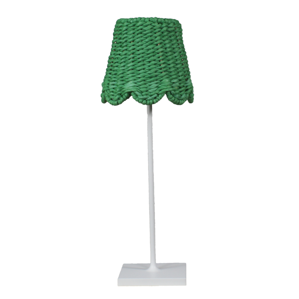 Twisted Paper Lampshade, Scalloped in Green - The Well Appointed House