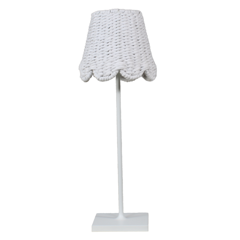 Twisted Paper Lampshade, Scalloped in White - The Well Appointed House