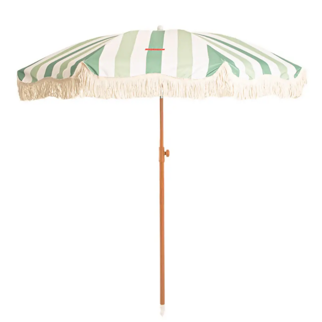 Capri Green Striped  Umbrella - The Well Appointed House