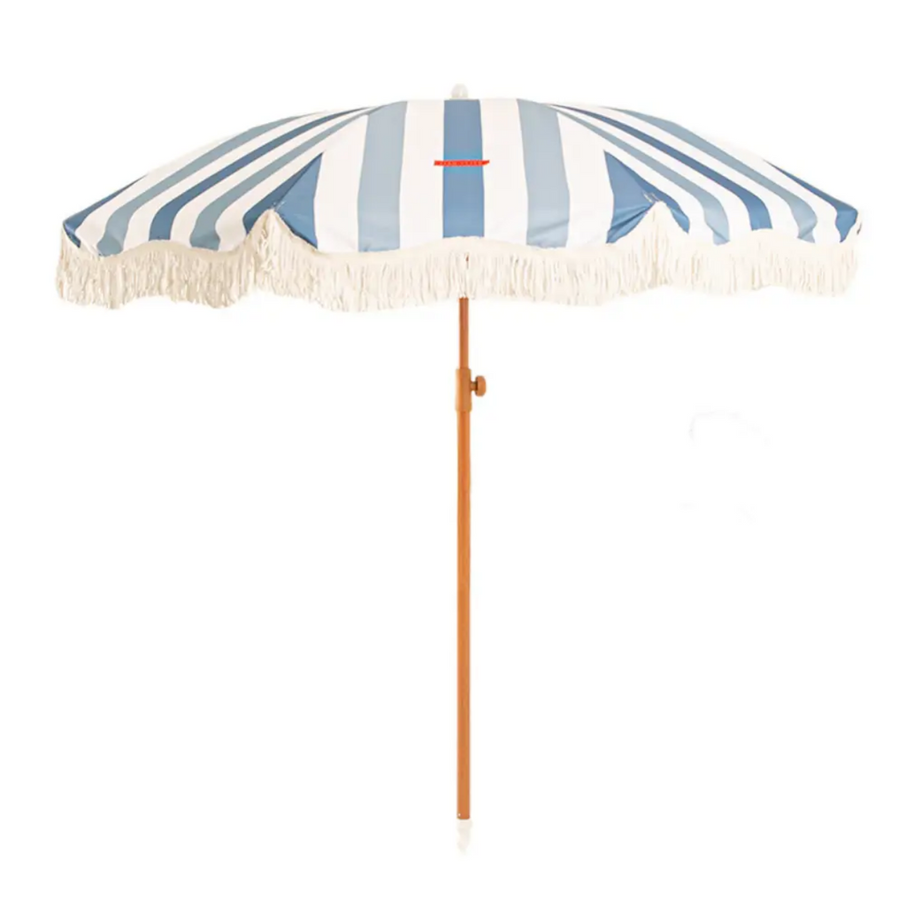 Capri Blue Striped  Umbrella - The Well Appointed House