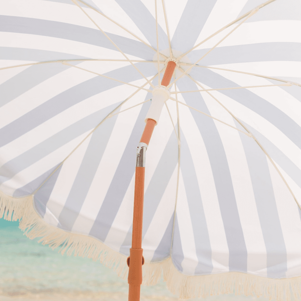 Capri Blue Striped  Umbrella - The Well Appointed House