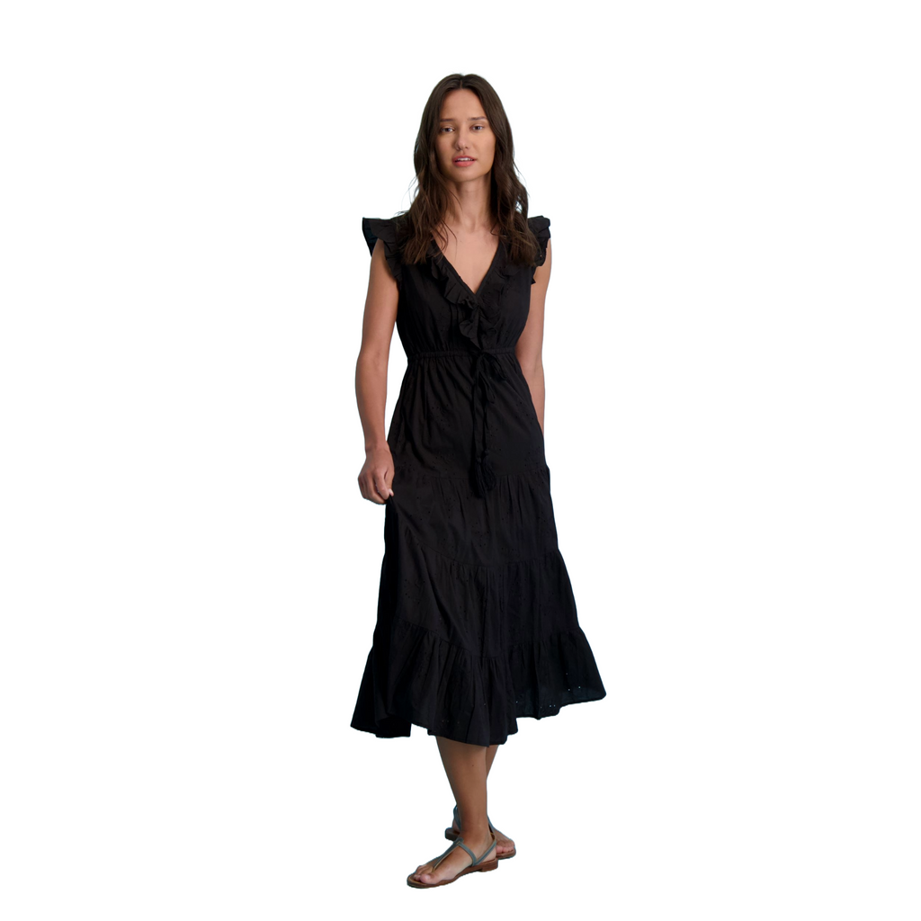 Giselle Women's Maxi Dress Black Eyelet - The Well Appointed House