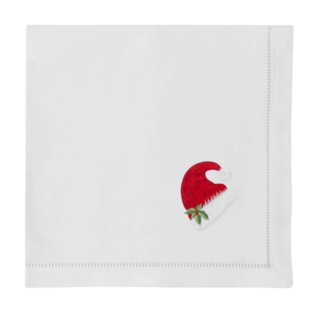 White Cotton Santa Hat Dinner Napkins - The Well Appointed House