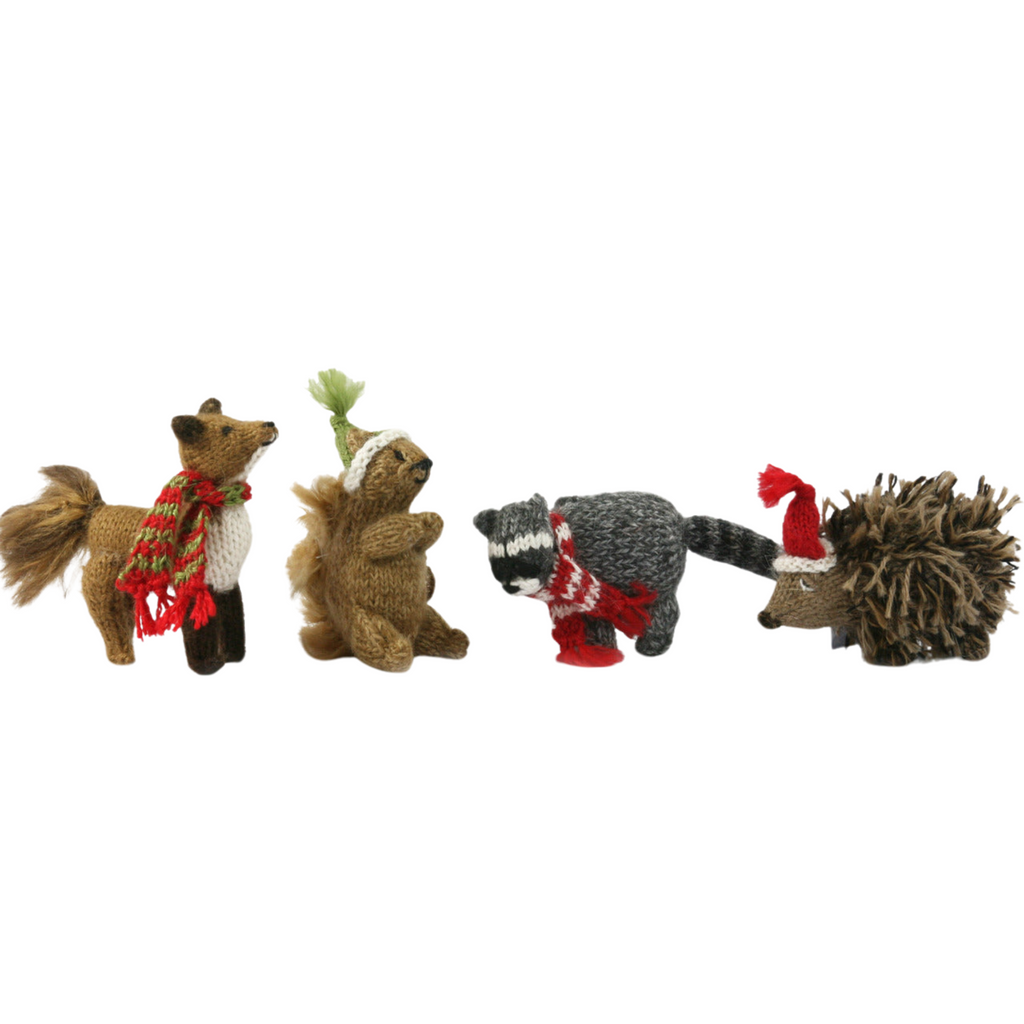 Woodland Animal Ornaments, Set of 4 - The Well Appointed House