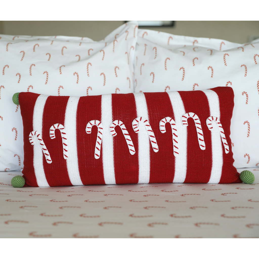 Candy Cane Lumbar Pillow - The Well Appointed House