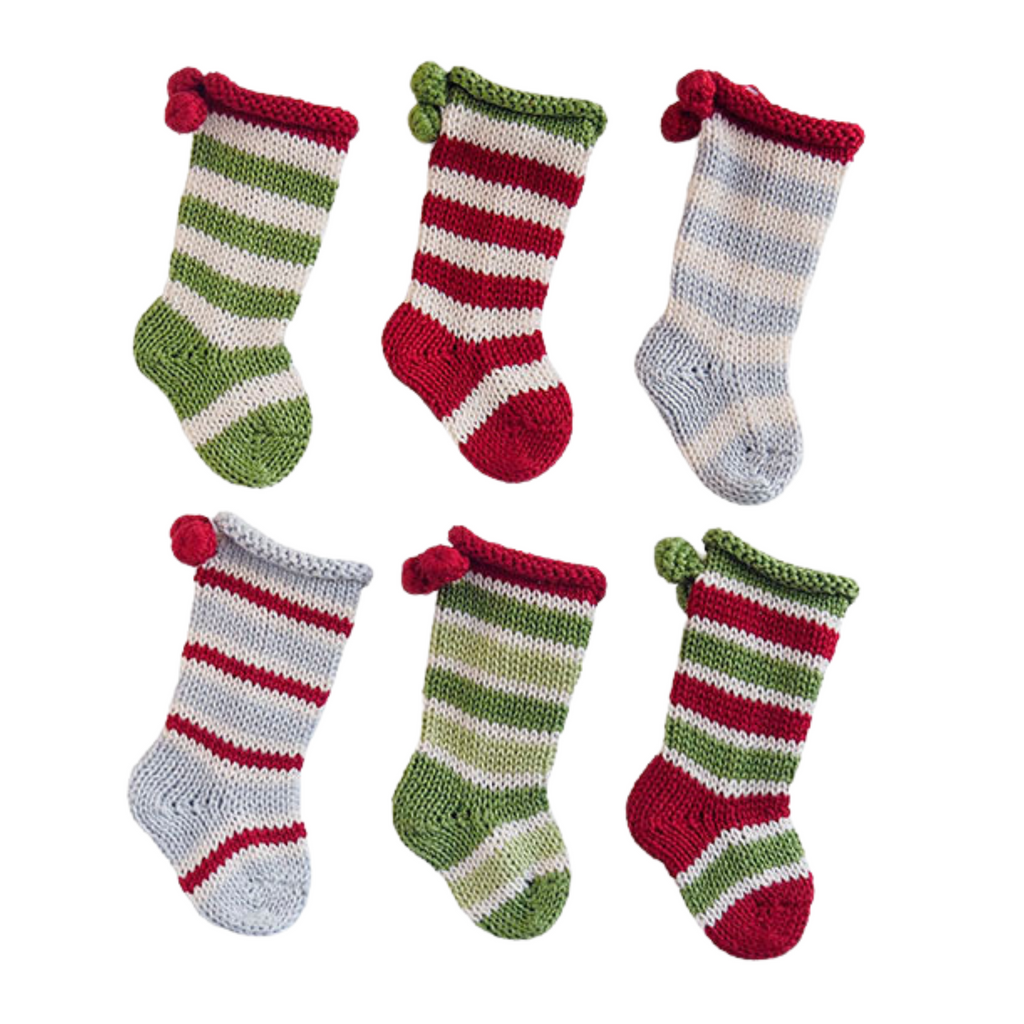 Tiny Stocking Ornaments, Set of 6 - The Well Appointed