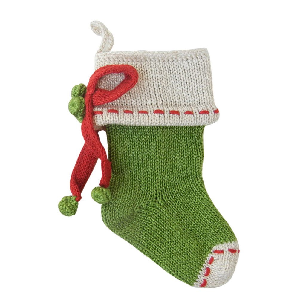 Bow Mini Stocking in Green - The Well Appointed House