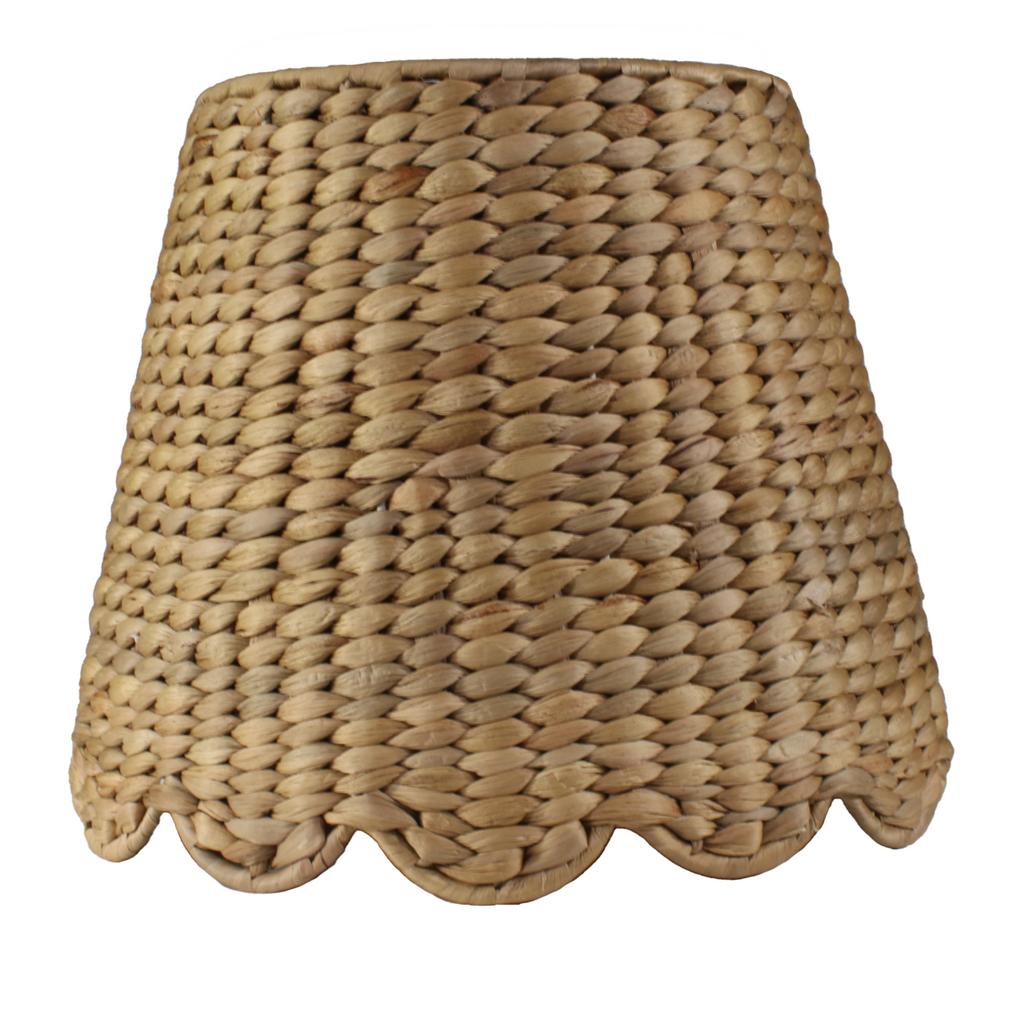 Water Hyacinth Lampshade, Scalloped in Natural - The Well Appointed House