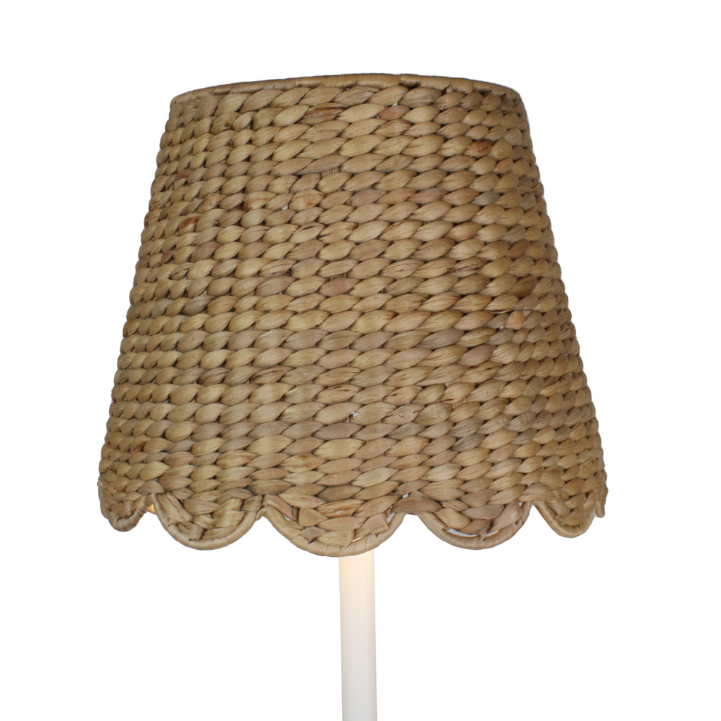 Water Hyacinth Lampshade, Scalloped in Natural - The Well Appointed House