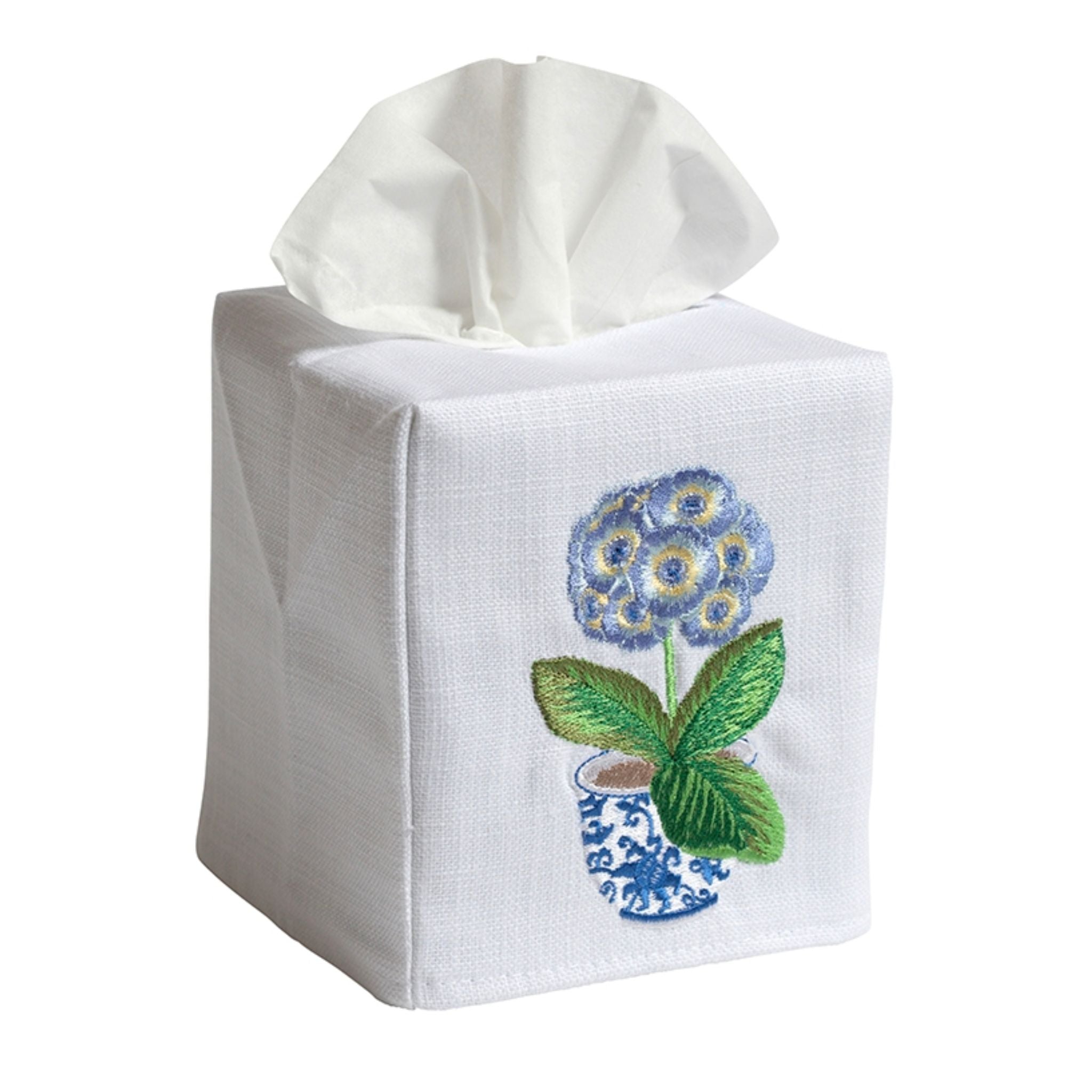 Blue & White Chinoiserie Floral Tissue Box Cover