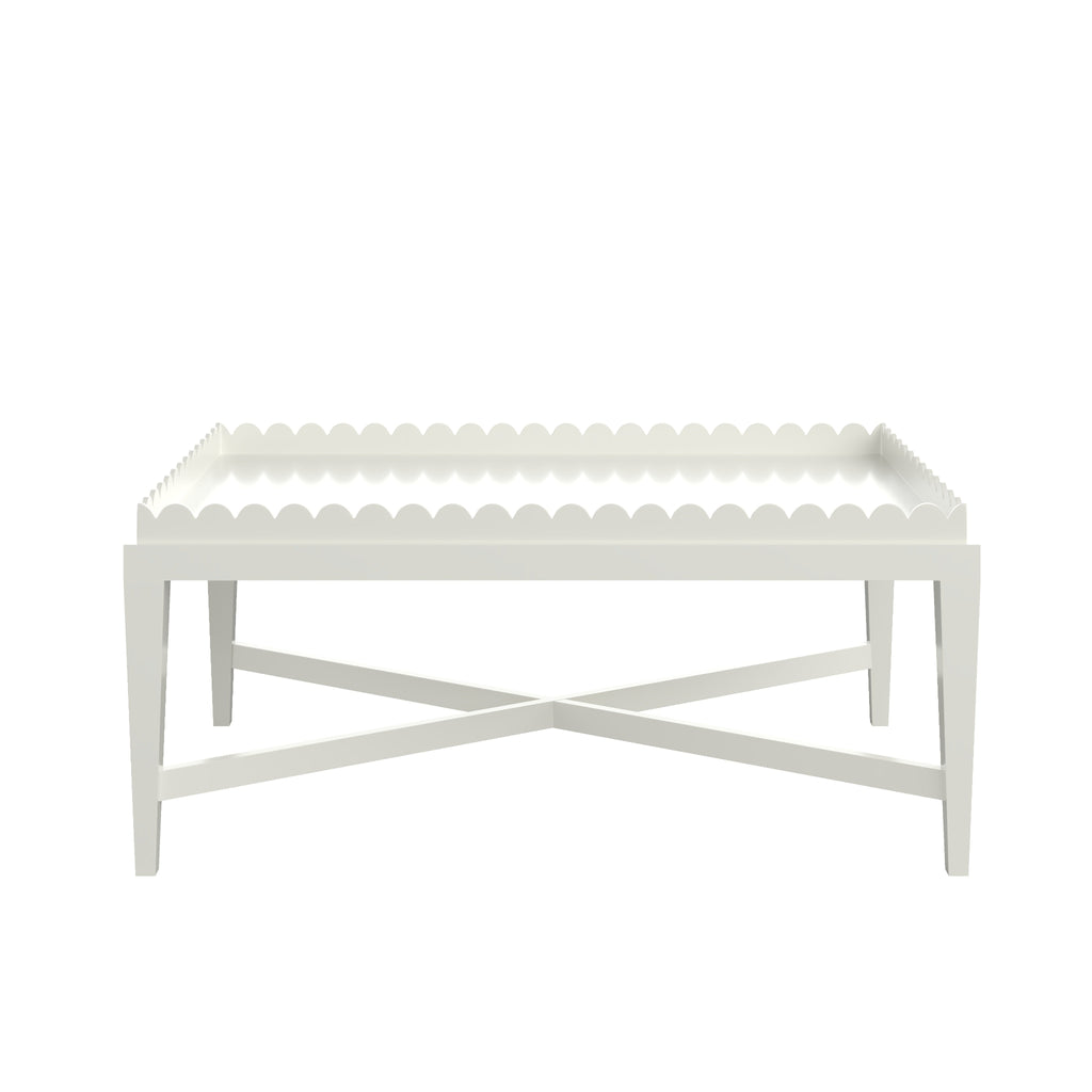 Custom Painted Scalloped Edge Coffee Table - The Well Appointed House