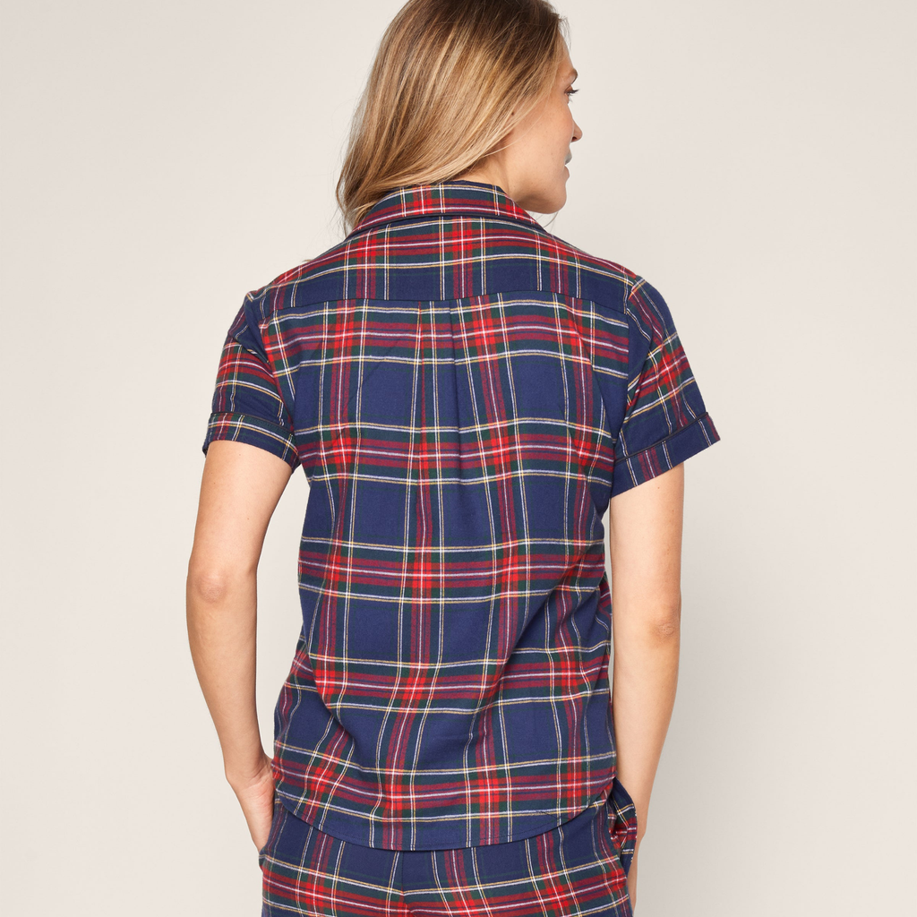 Women's Brushed Cotton Short Sleeve Short Set in Windsor Tartan - The Well Appointed House