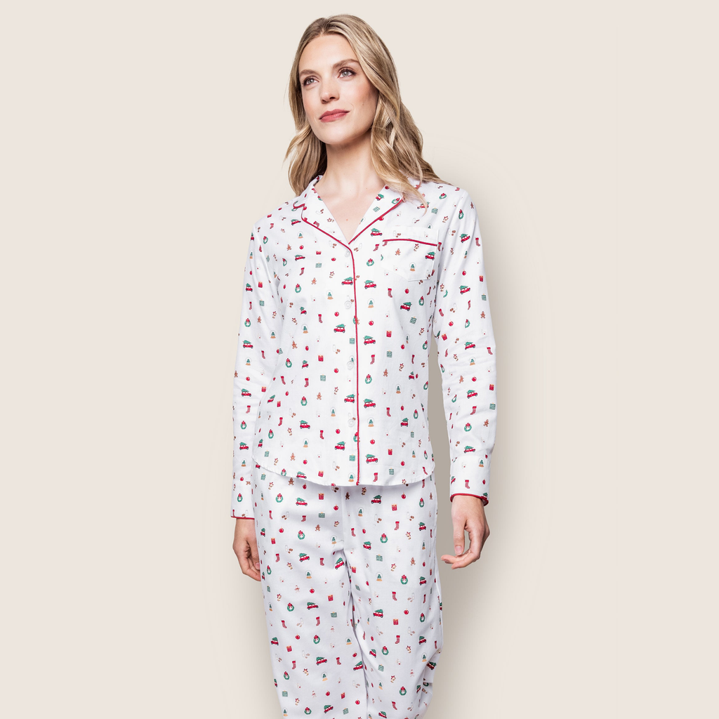 Women's Twill Pajama Set in Winter Nostalgia - The Well Appointed House