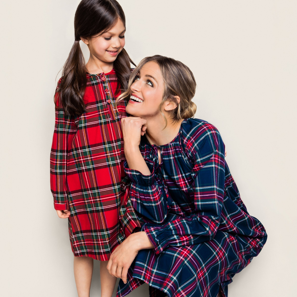 Women's Brushed Cotton Delphine Nightgown in Windsor Tartan - The Well Appointed House