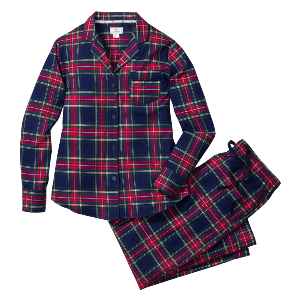 Women's Brushed Cotton Pajama Set in Windsor Tartan- The Well Appointed House