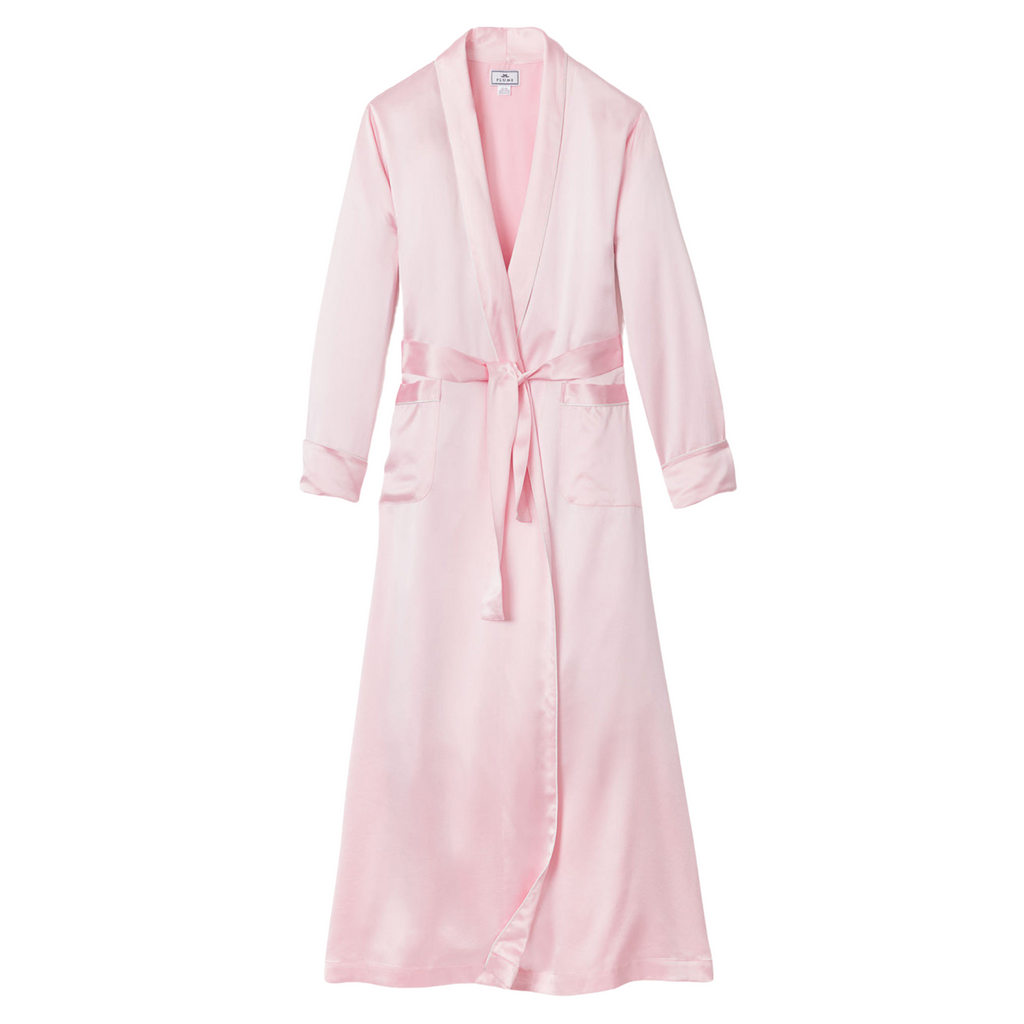 Women's Silk Long Robe in Pink - The Well Appointed House