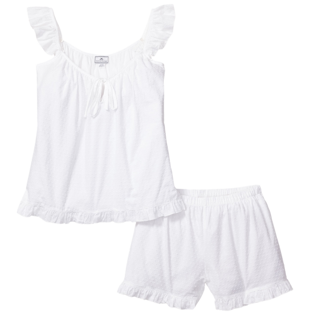 Women's Swiss Dots Celeste Short Set in White - The Well Appointed House