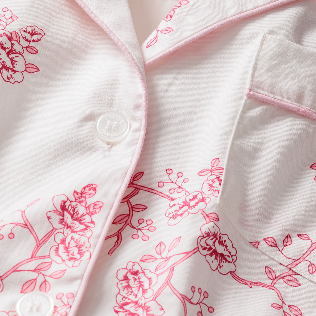 Women's Twill Pajama Set in English Rose Floral - The Well Appointed House