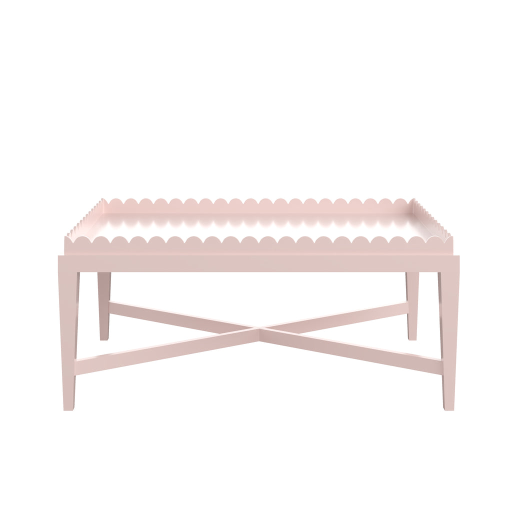 Custom Painted Scalloped Edge Coffee Table - The Well Appointed House