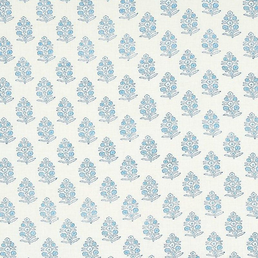 Aditi Hand Blocked Print Fabric in Blue - Fabric - The Well Appointed House