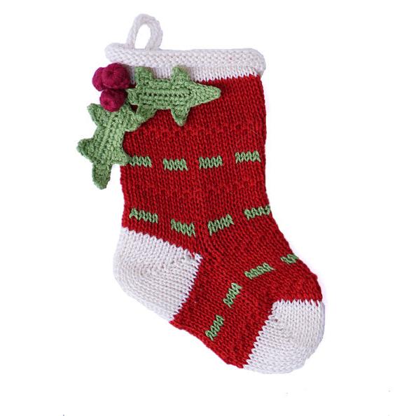 Mini Holly Stocking in Red - The Well Appointed House