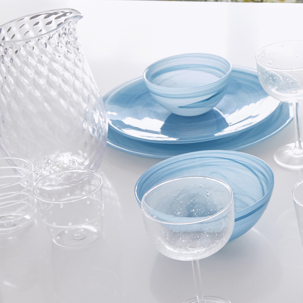 Alabaster Aqua Dinner Set - The Well Appointed House