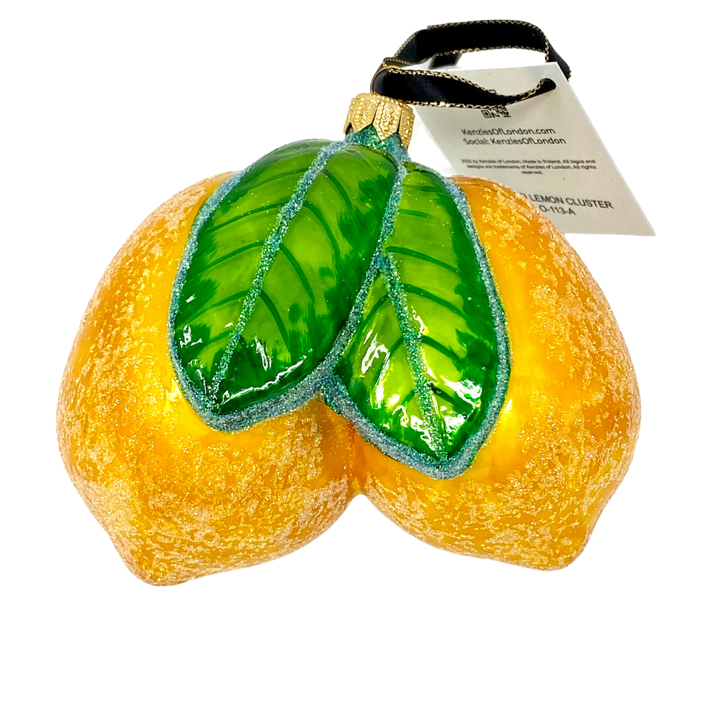 Amalfi Lemon Cluster Blown Glass Christmas Ornament - The Well Appointed House