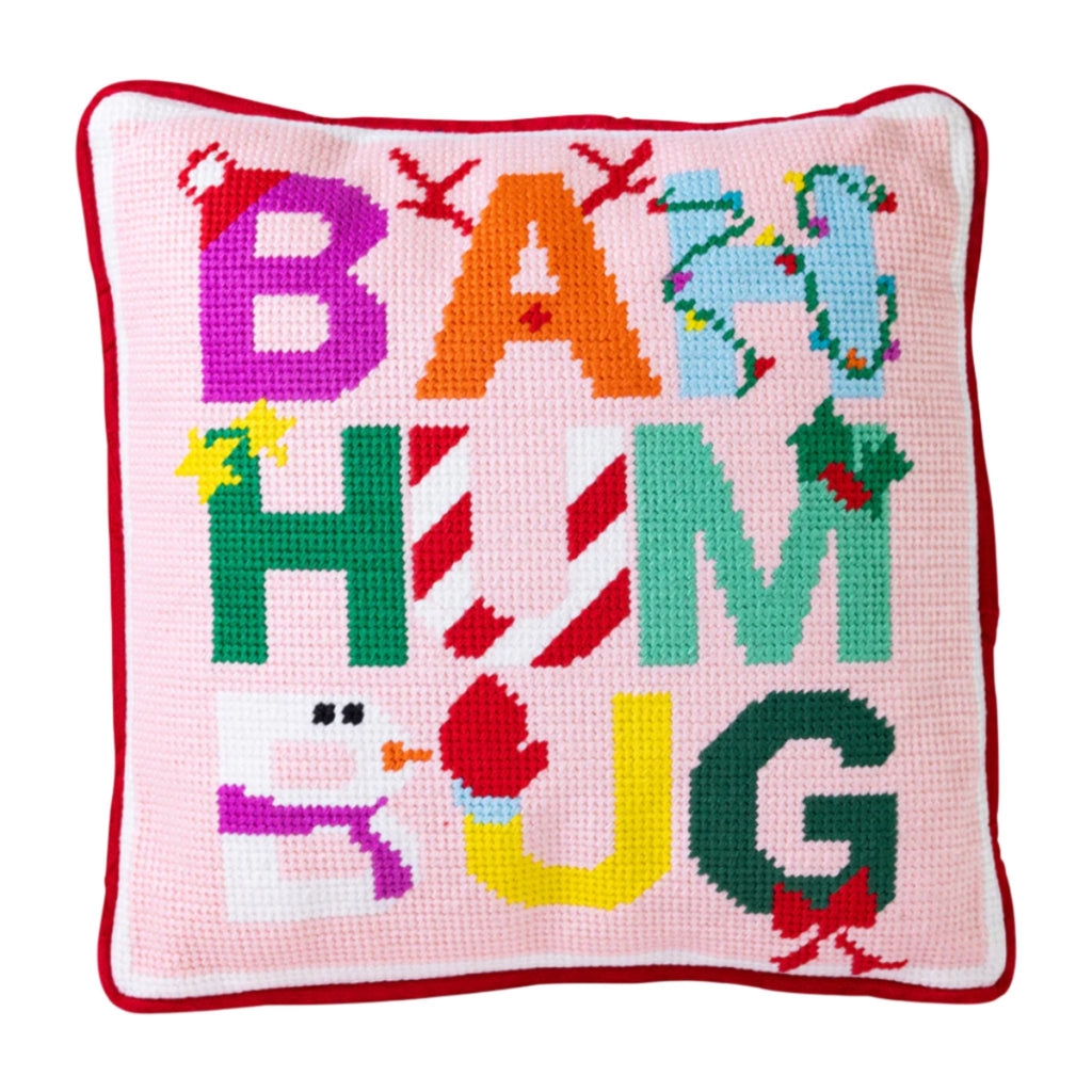 Bah Humbug Needlepoint Pillow - The Well Appointed House