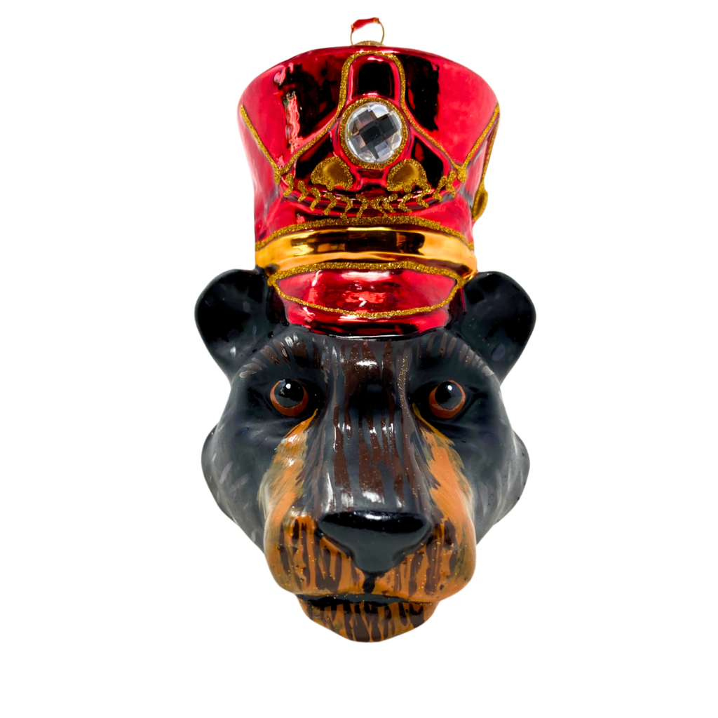 Bear Head Blown Glass Christmas Ornament - The Well Appointed House