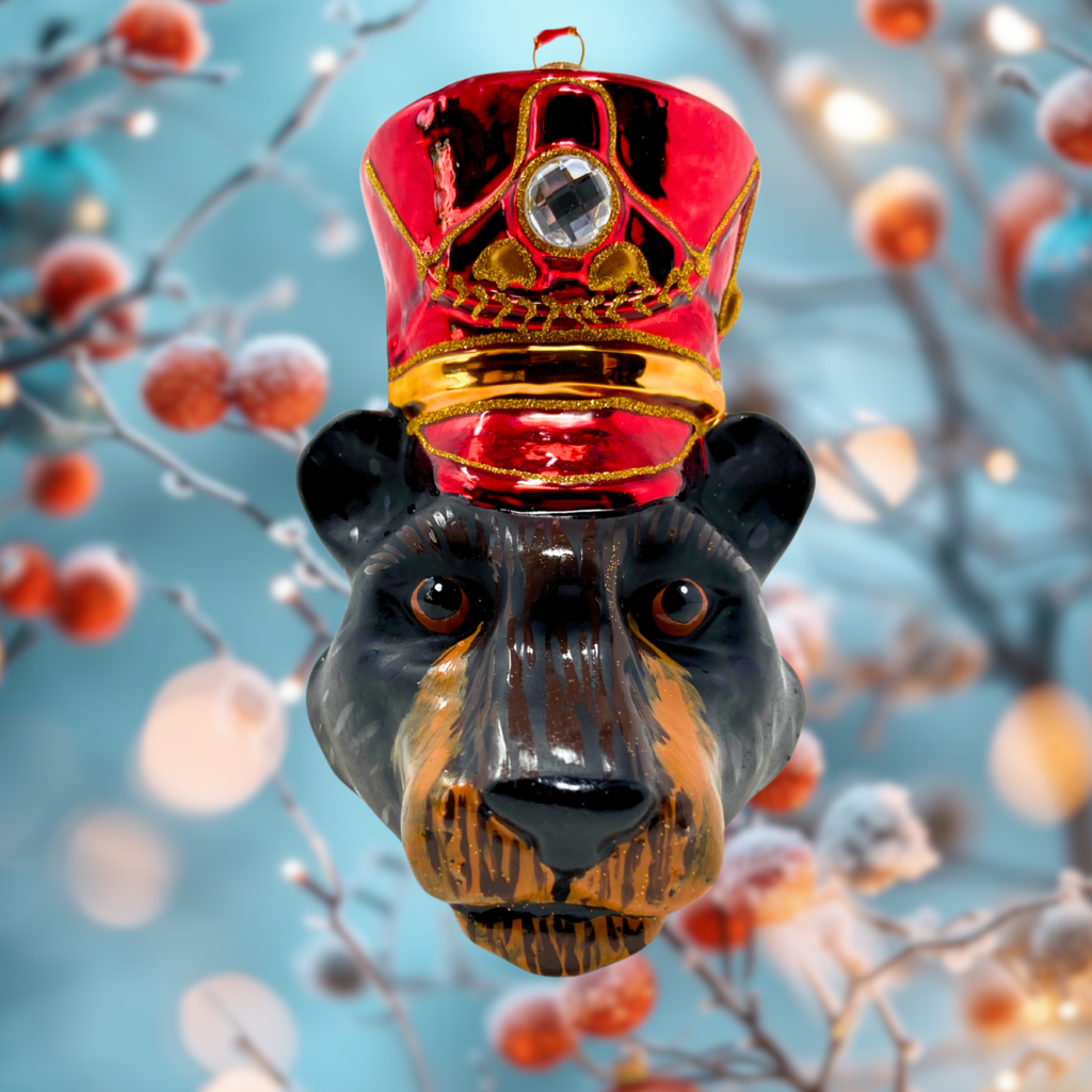 Bear Head Blown Glass Christmas Ornament - The Well Appointed House